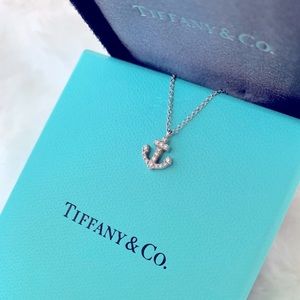 Tiffany&Co 18ct white-gold/diamond Anchor Necklace